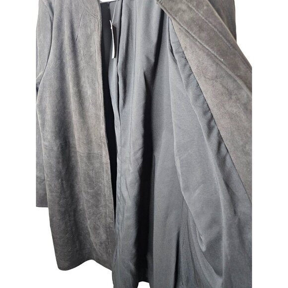 The Limited Womens Faux Leather Coat Black Long Sleeve Plus Size 16W - Picture 4 of 9